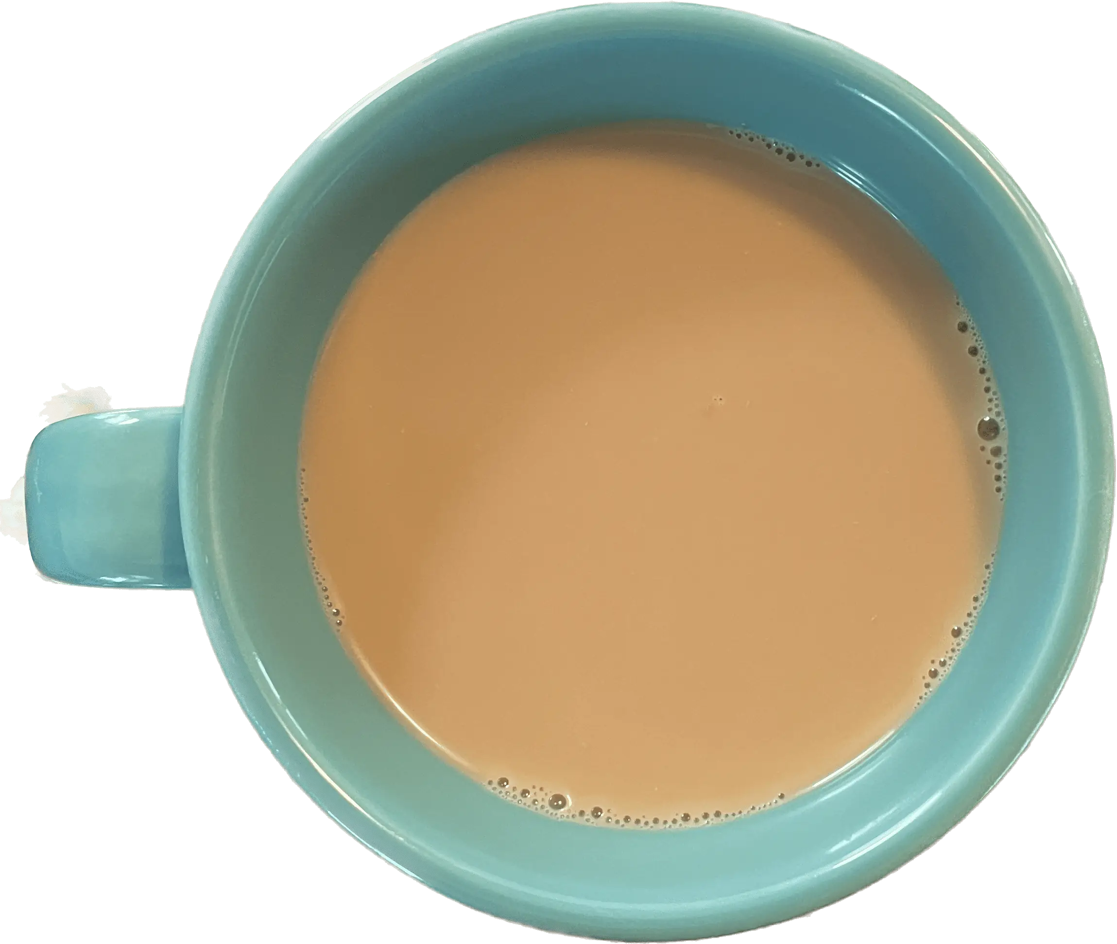 Top view of a cup of coffee.